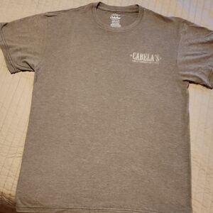 Cabela's Medium Brown Short Sleeve Tee - Wild Boar Graphic